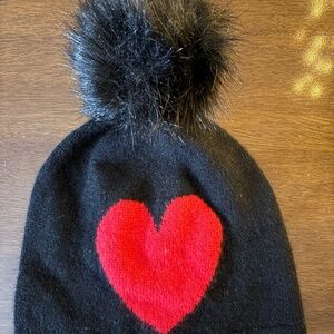HANNAH ROSE ⚜ 100% CASHMERE WINTER HEART HAT PINK 100% Cashmere Hats for Women for sale | eBay main image 3
